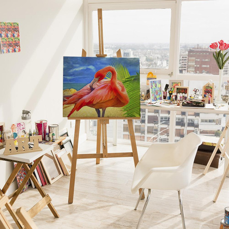 Flamingos am Strand Malen nach Zahlen