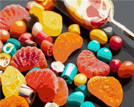 Süssigkeit Malen nach Zahlen