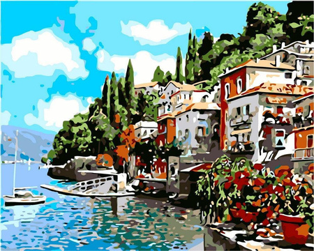 Stadt am Meer Malen nach Zahlen