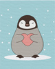 Pinguin mit Herz Malen Nach Zahlen