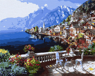 Terrasse am Meer Malen nach Zahlen