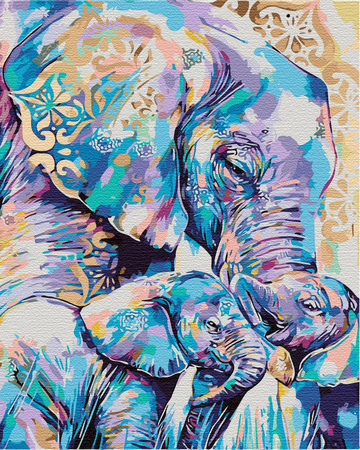 Elefantenfamilie Malen Nach Zahlen