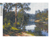 Diamantstickerei ohne Rahmen Wald Fluss Bach 30x40 Diamantmosaik 5D
