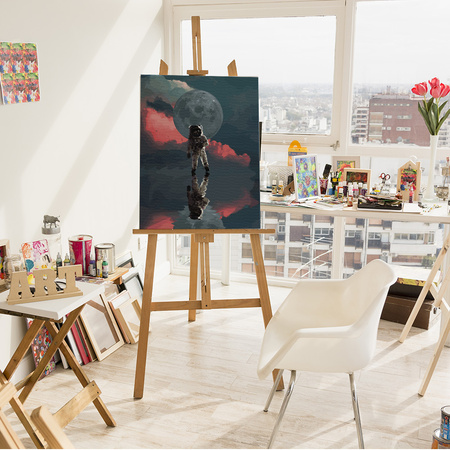 Ein Astronaut im Spiegelbild Malen Nach Zahlen