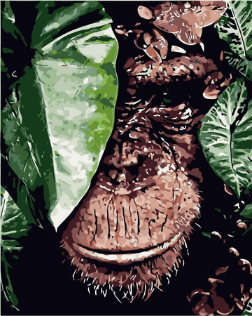 Ein Affe im Busch Malen nach Zahlen