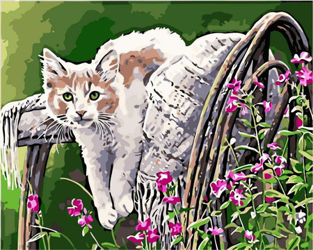 Katze in Blumen Malen nach Zahlen