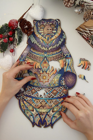 Holzpuzzle Geist des Holzes mit tierischen Elementen 177 stk. 40x24 cm