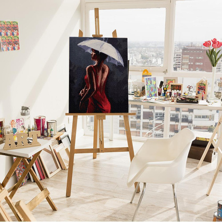 Die Dame unter dem Regenschirm. Malen nach Zahlen