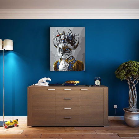 Katze mit Vogel Malen nach Zahlen