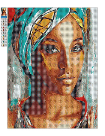 Diamant-Stickerei, rahmenlos, braune Augen, schöne Frau, 30 x 40, Diamant-Mosaik 5D