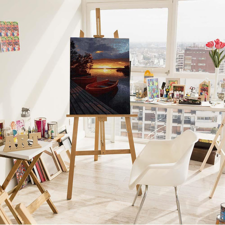 Sonnenuntergang über dem Wasser Malen nach Zahlen