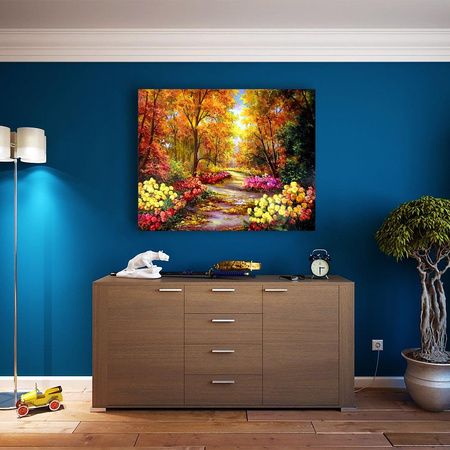 Blumen im Herbstpark Malen Nach Zahlen