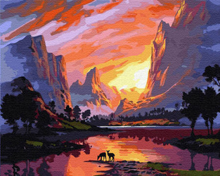 Sonnenaufgang in der Savanne Malen Nach Zahlen