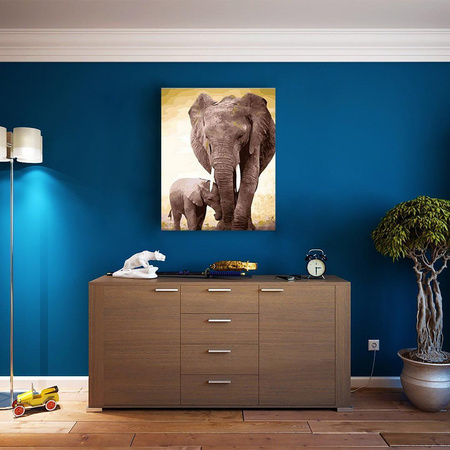 Elefanten-Mama Malen nach Zahlen