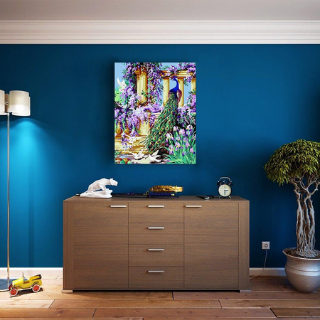 Elegante Pfauenmalerei nach Zahlen