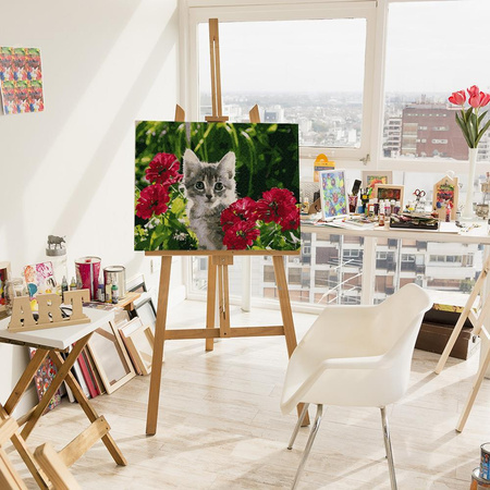 Kätzchen in Blumen Malen nach Zahlen