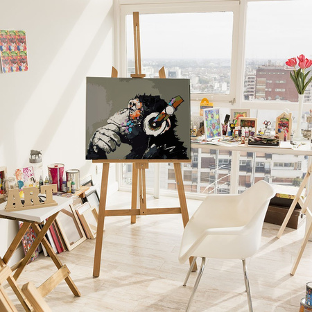 Affe mit Kopfhörern Malen Nach Zahlen