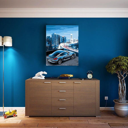 Ein Auto in der Stadt Malen nach Zahlen