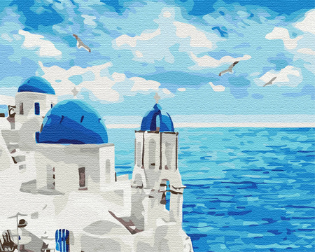 Santorini-Wolken Malen Nach Zahlen