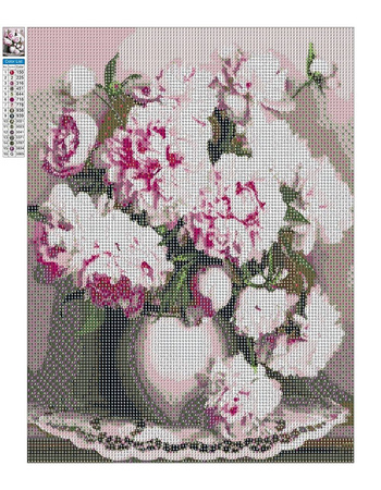 Diamantstickerei ohne Rahmen Pfingstrosen Blumen 30x40 Diamantmosaik 5D