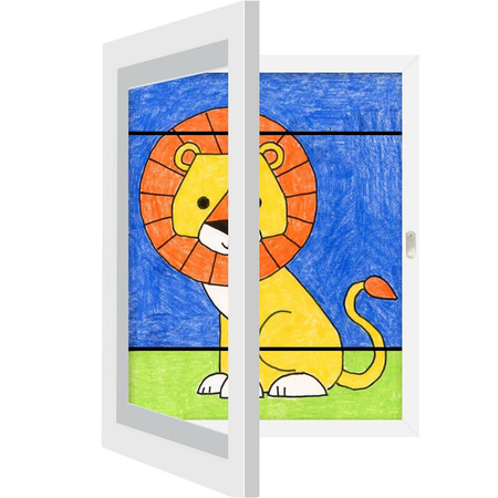 Künstlerischer Rahmen für Bilder und Fotos für Kinder, aus Holz, aufklappbar, weiß, A4, 34 x 25 cm