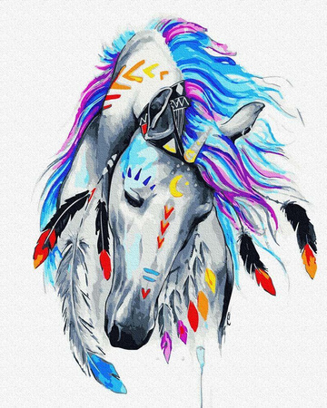 Einhorn mit dem Mond Malen nach Zahlen