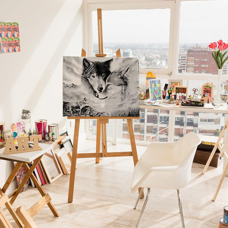 Collage mit Wölfen Malen nach Zahlen