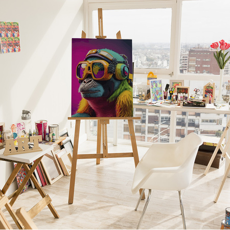 Bunter Affe mit futuristischer Brille Malen Nach Zahlen