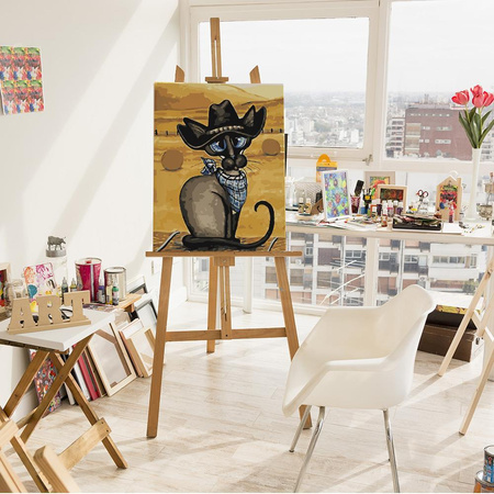 Katze mit Cowboyhut Malen nach Zahlen