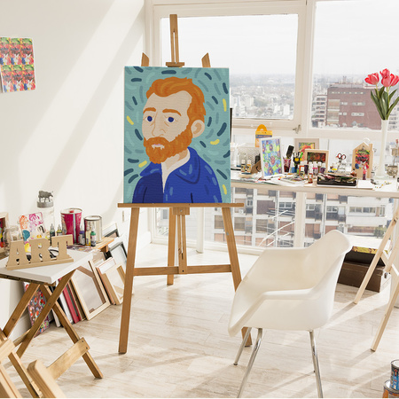 Abstraktes Porträt von Vincent van Gogh Malen Nach Zahlen