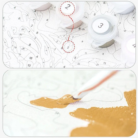 Bunter Löwe 40x30 cm. Einfaches Malen nach Zahlen