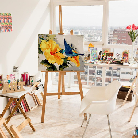 Kolibris und Blumen Malen Nach Zahlen