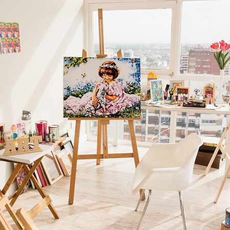 Mädchen mit einem Welpen Malen nach Zahlen