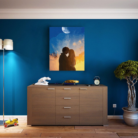 Liebespaar unter dem Mond Malen Nach Zahlen