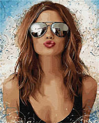 Dame mit Brille Malen nach Zahlen