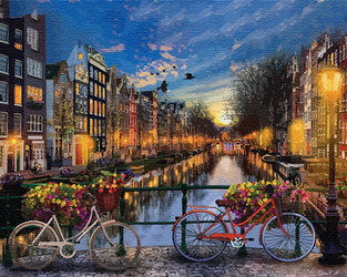 Amsterdam bei Nacht Malen Nach Zahlen