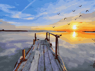 Diamantstickerei ohne Rahmen Sonnenuntergang über dem Meer 30x40 Diamantmosaik 5D