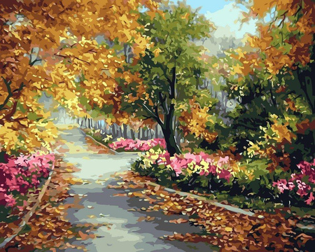 Herbst Park Malen nach Zahlen