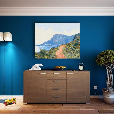 La Corniche in der Nähe von Monaco. Claude Monet Malen nach Zahlen ohne Rahmen