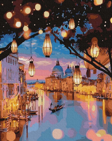 Nachttischlampen von Venedig Malen nach Zahlen 50x65 cm