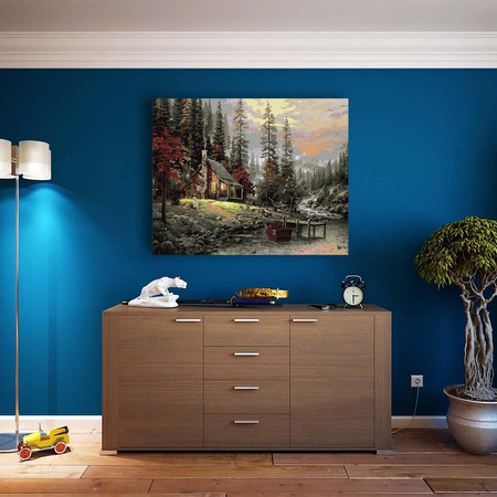 Haus in den Bergen Malen nach Zahlen ohne Rahmen