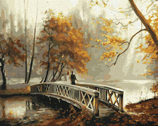 Eine Brücke im Herbstpark Malen Nach Zahlen