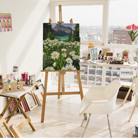 Eine Berglandschaft mit Kamille Malen Nach Zahlen