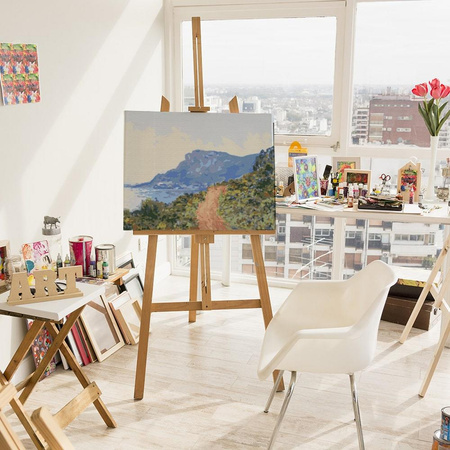 La Corniche in der Nähe von Monaco. Claude Monet Malen nach Zahlen ohne Rahmen