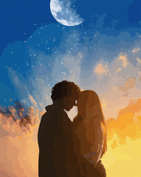 Liebespaar unter dem Mond Malen Nach Zahlen