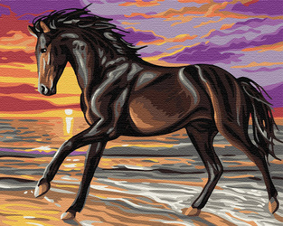 Bucephalus, das Pferd auf der Flucht Malen Nach Zahlen