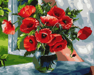 Sommermohn Malen nach Zahlen