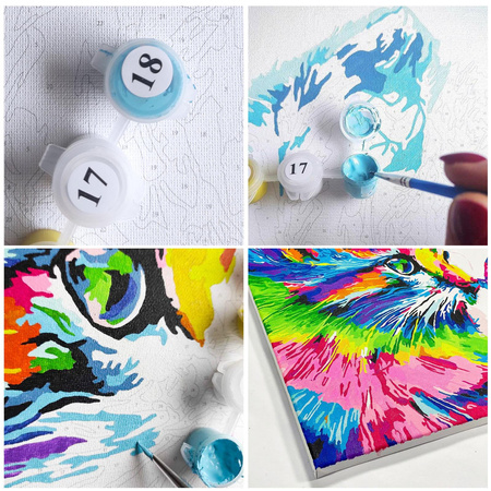 Elefanten- und Giraffenmalerei durch Zahlen