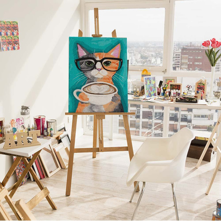 Katze und Latte Macchiato Malen Nach Zahlen