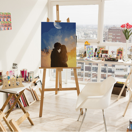 Liebespaar unter dem Mond Malen Nach Zahlen